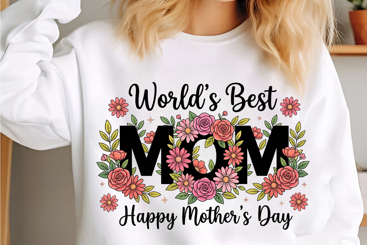 World's Best Mom Floral PNG, Mothers, an Illustration by Designking (Photo 4 of 5)
