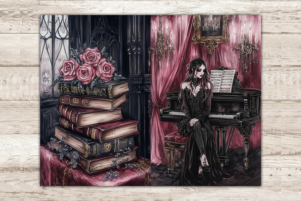 Haunted Mansion Junk Journal Pages, a Person Illustration by GlamArtZhanna (Photo 10 of 10)