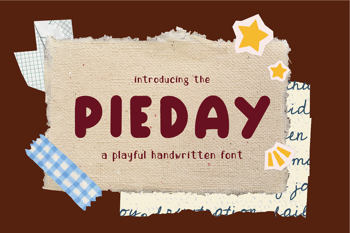 Pieday - Playful Handwritten Font, a Handwritten Font by Berdansabersama (Photo 1 of 9)
