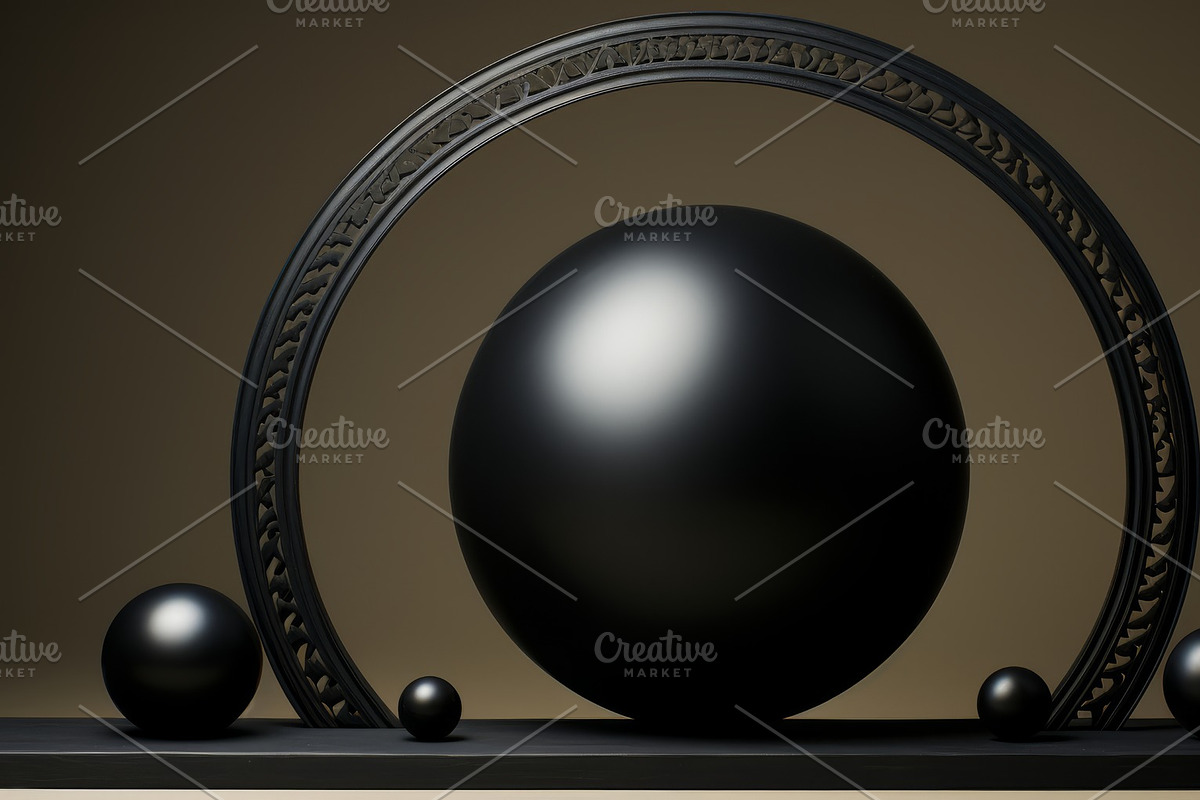 41 Black spheres illustrations, an Object Illustration by Handmadefont (Photo 39 of 41)