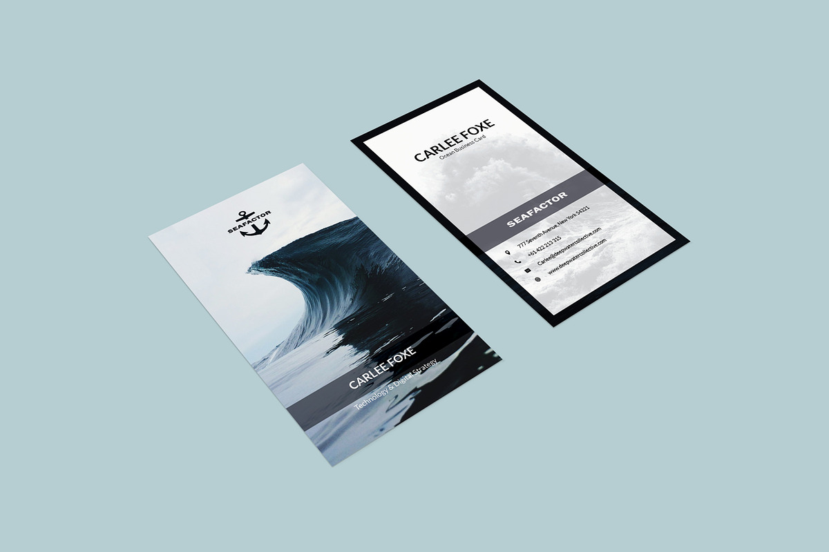 Sea Business Card, a Business Card Template by Nikolozgraphic (Photo 2 of 4)