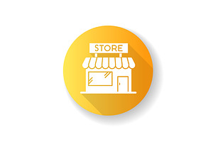 Convenience Store Yellow Glyph Icon