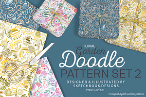 Floral Garden Doodles Set No. 2
