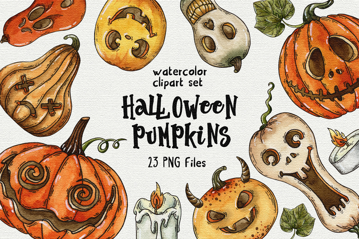Halloween pumpkins clipart, an Object Graphic by Trinibis (Photo 1 of 4)