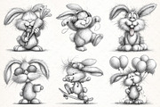 Funny Bunny Sketch Clipart, an Illustration by Libby Wishes (Thumbnail 6 of 8)