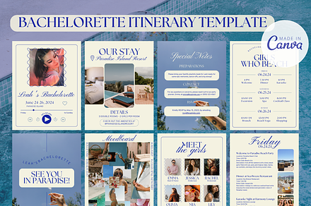 Bachelorette Itinerary Template, an Invitation Template by Story Native
