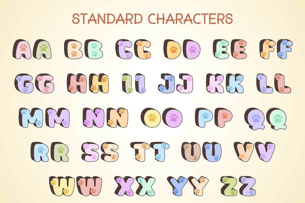 Feline Paw - Color Font, a Sans Serif Font by Adalin Shop (Photo 2 of 3)