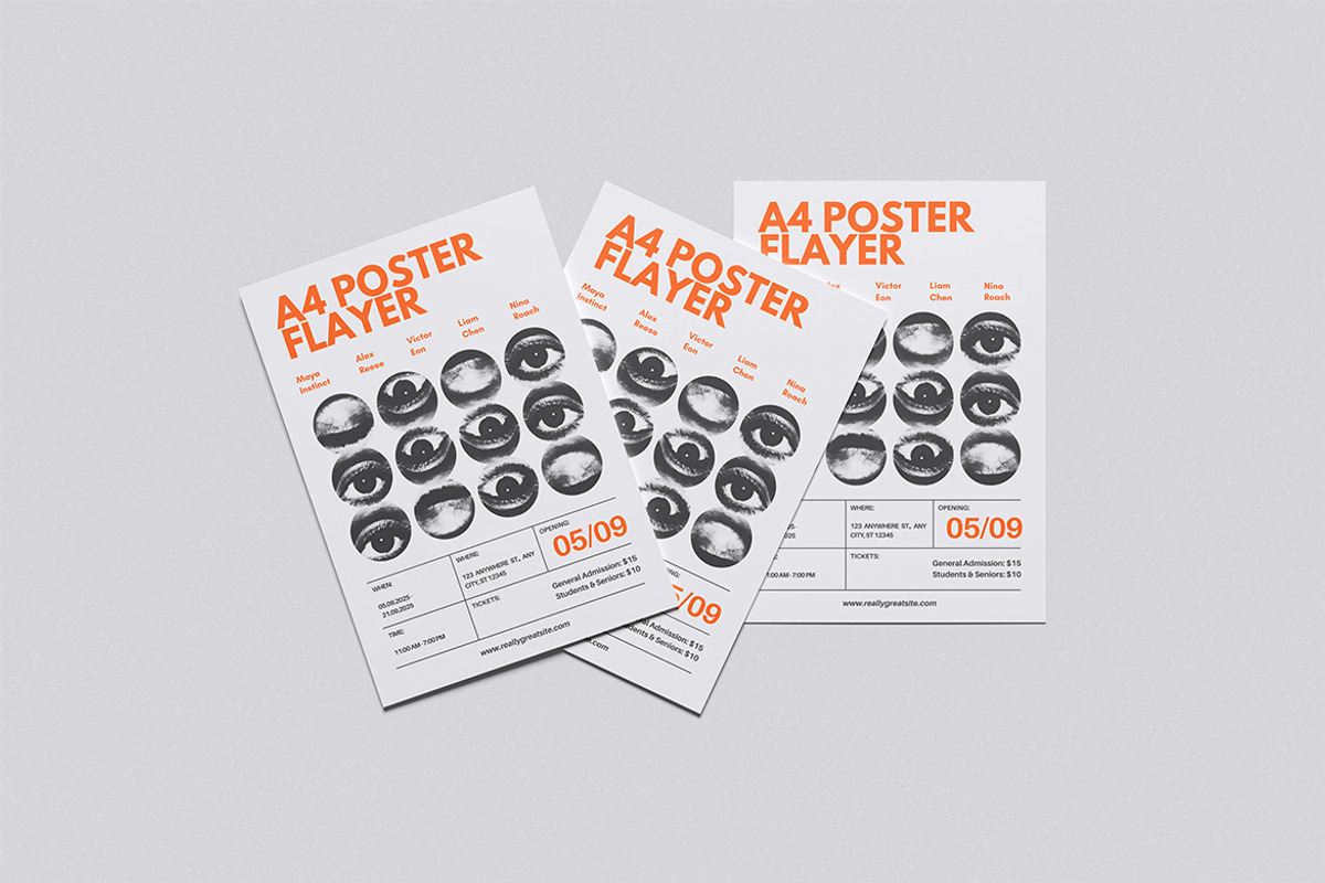 A4 Poster Flayer Mockup, an Advertising Mockup by Pikachudesign (Photo 3 of 5)