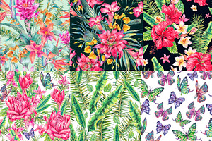 Summer Tropical Floral Pattern