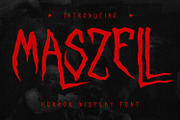 Maszell Horror Display Font, a Handwritten Font by Maulana Creative (Thumbnail 1 of 7)