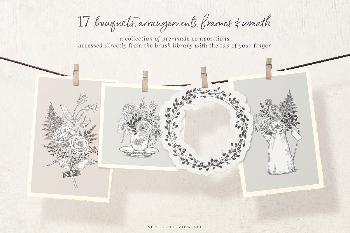 Floral Procreate Brushes and Stamps, a Brush Add-On by Sophia J Caldwell (Photo 17 of 18)