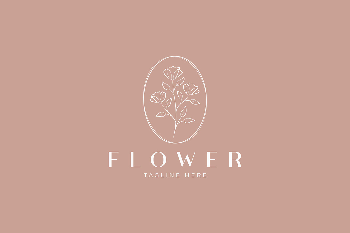 Logo Flower Minimalist Hand Drawn, a Branding & Logo Template by Signatoro (Photo 2 of 2)