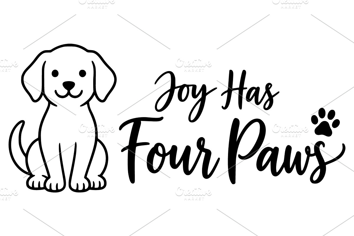 Joy Has Four Paws Dog Line Art, an Object Illustration by Ghagra (Photo 2 of 7)
