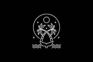 beach vacation line logo, a Branding & Logo Template by devastd