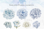 Dusty Blue Watercolor Flower Graphic, an Illustration by May • SHO (Thumbnail 4 of 16)