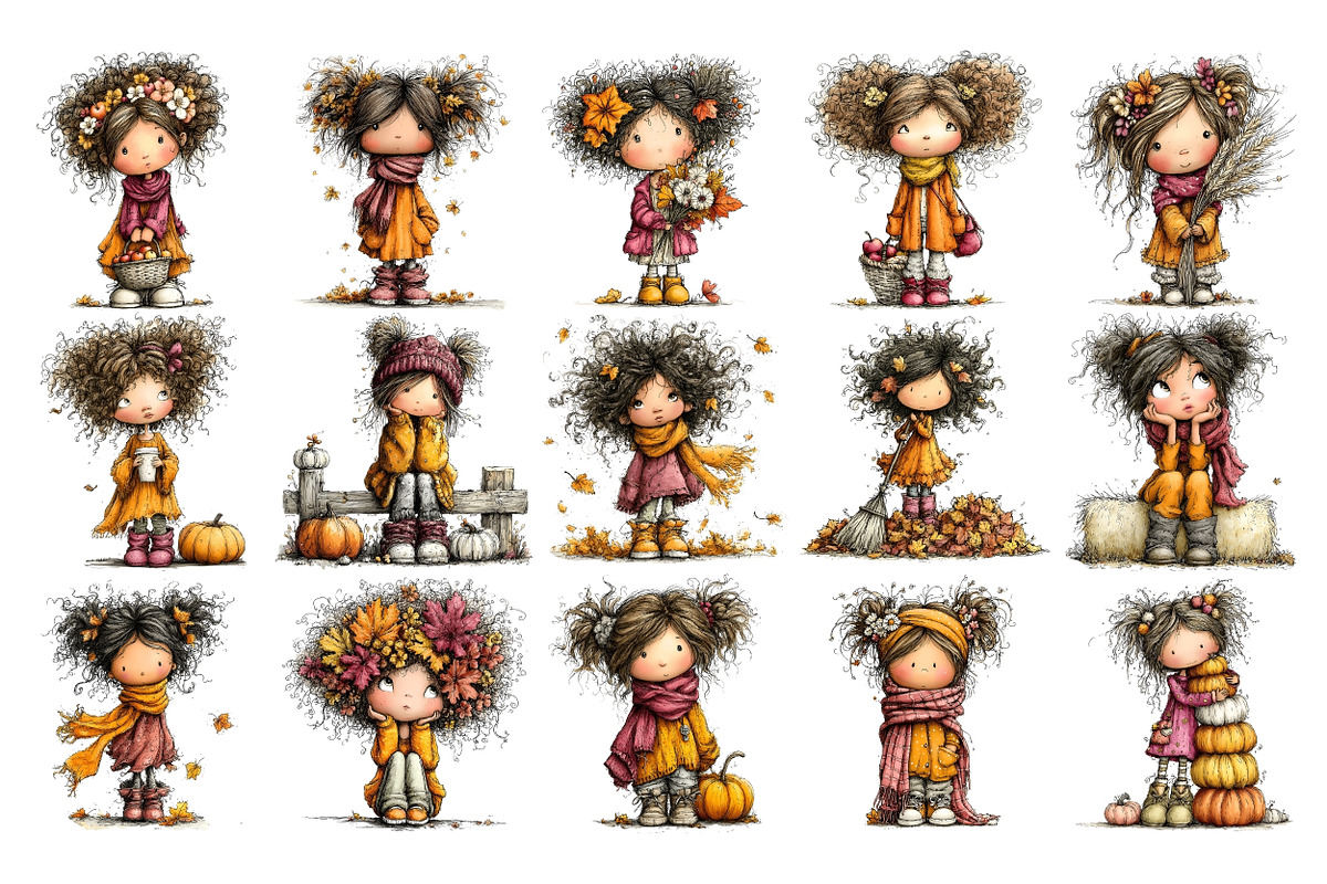 Autumn Girl Pumpkin PNG Clipart, a Person Illustration by Nicolle's Colorful Art (Photo 2 of 5)