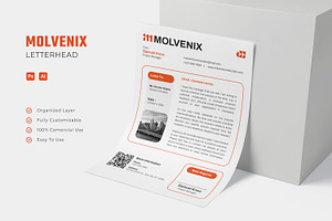 Molvenix Construction - Letterhead, a Stationery Template by Esensifiksi.studio