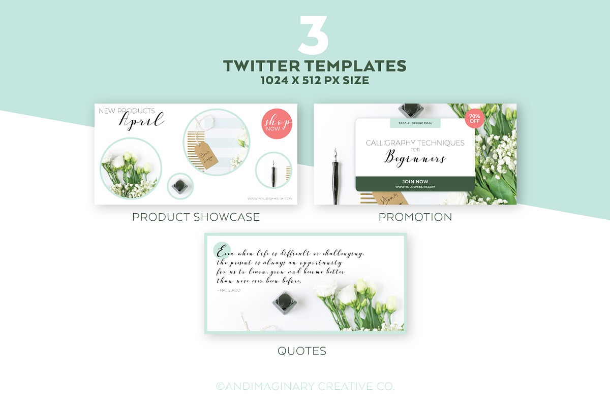 White Blossom Social Template Pack, a Social Media Template by Andimaginary Creative Co. (Photo 7 of 9)