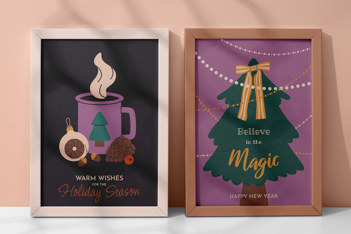 Retro Cheer: 40 Christmas Wall Art, a Seasonal Illustration by IuliiaSavko (Photo 8 of 11)