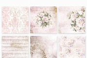 Lace and roses Digital Paper, a Background Graphic by Colibri Watercolor (Thumbnail 4 of 5)