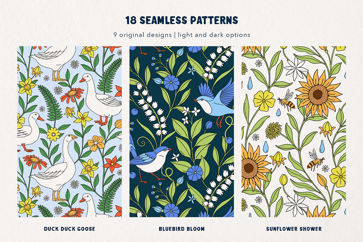 Spring Garden Vector Collection, a Pattern Graphic by rouxsupplyco (Photo 8 of 15)