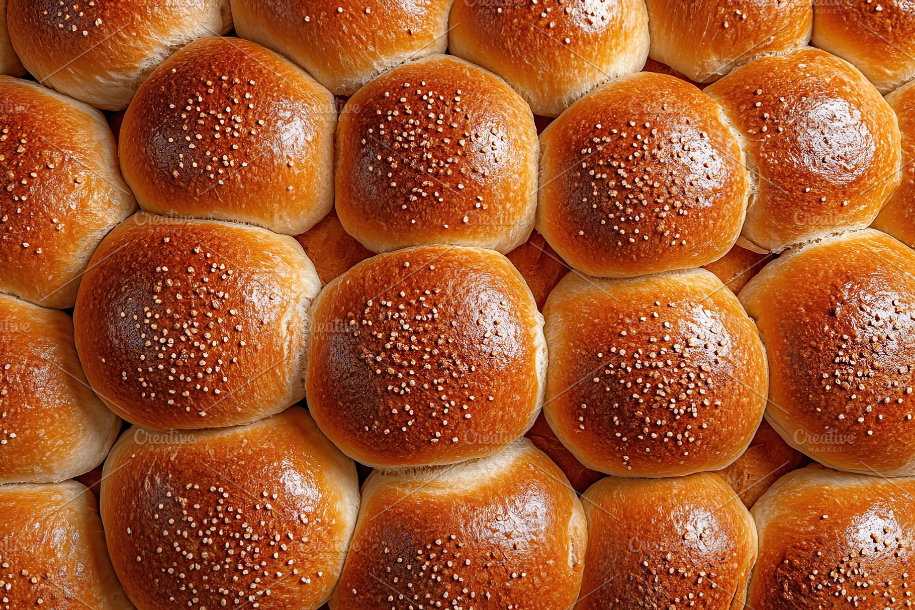 Tasty and fresh burger buns background, a Food & Drink Photo by AlyaAnd