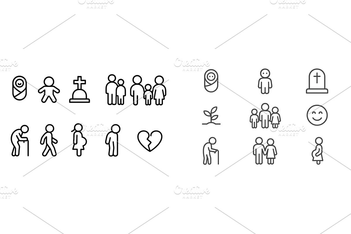 Set of web icons illustrating human, an Object Illustration by ZinetroN