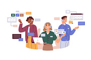 Business people during work call set, a Work Illustration by Good Studio (Thumbnail 2 of 7)