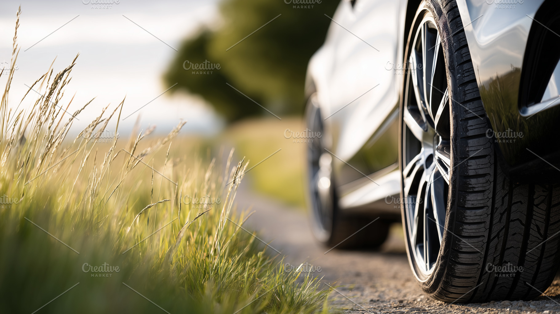 Close up of a modern car wheel and, a Transportation Photo by MistyDay