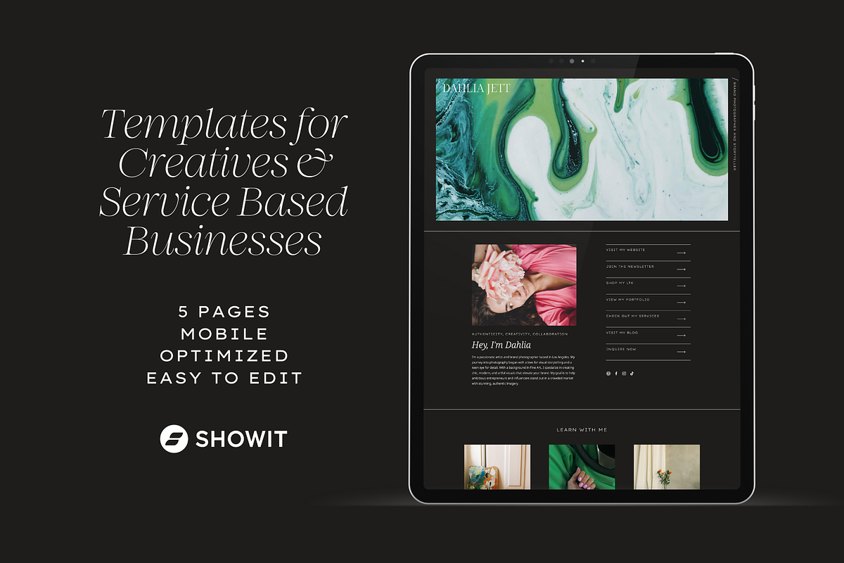 Showit Mini Website + Blog | Dahlia, a Websites & App Template by Ladyfang Creative (Photo 2 of 6)