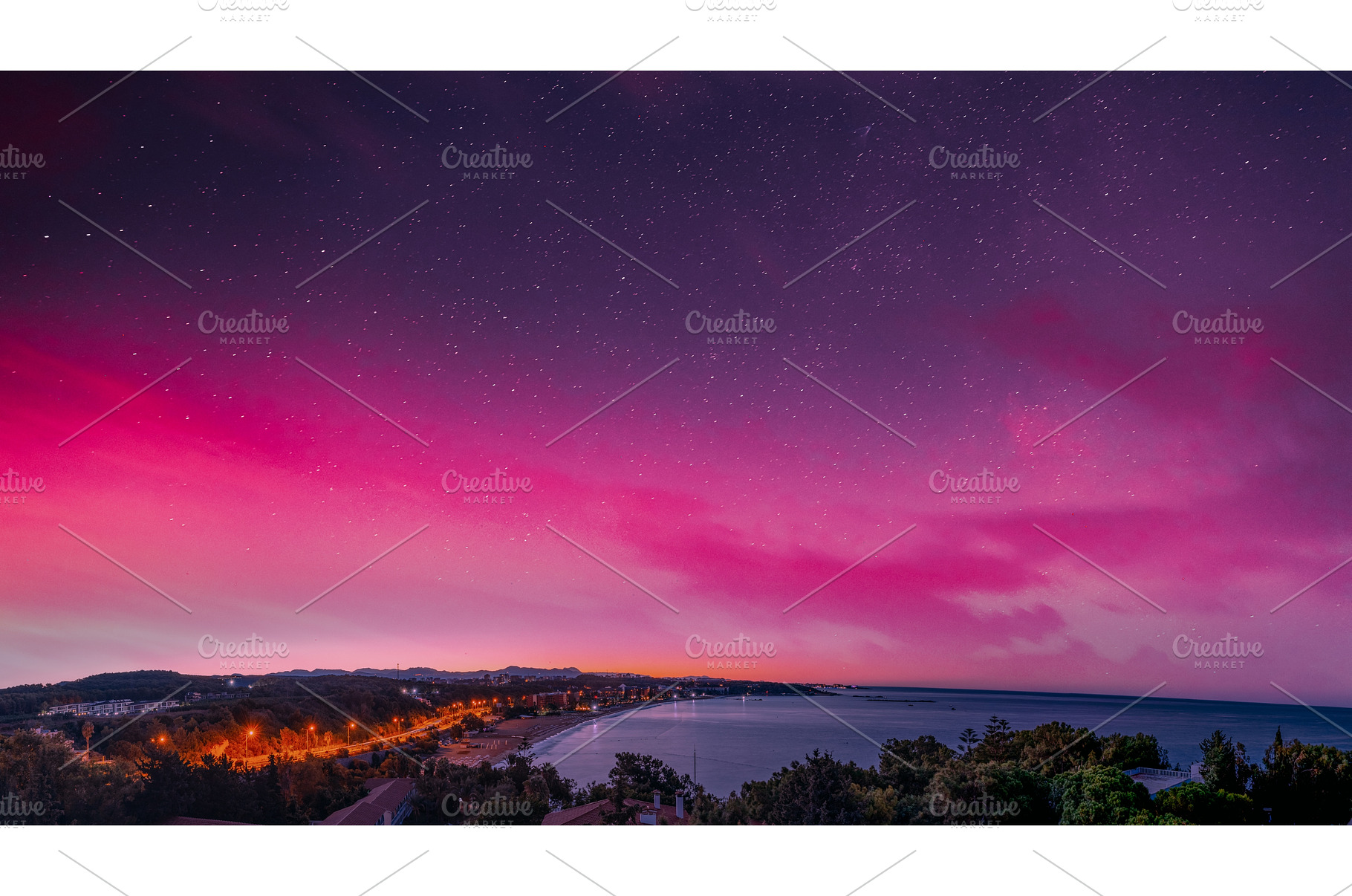 Coastal Bay with Aurora Lights Beach, a Nature Photo by Our Amazing World