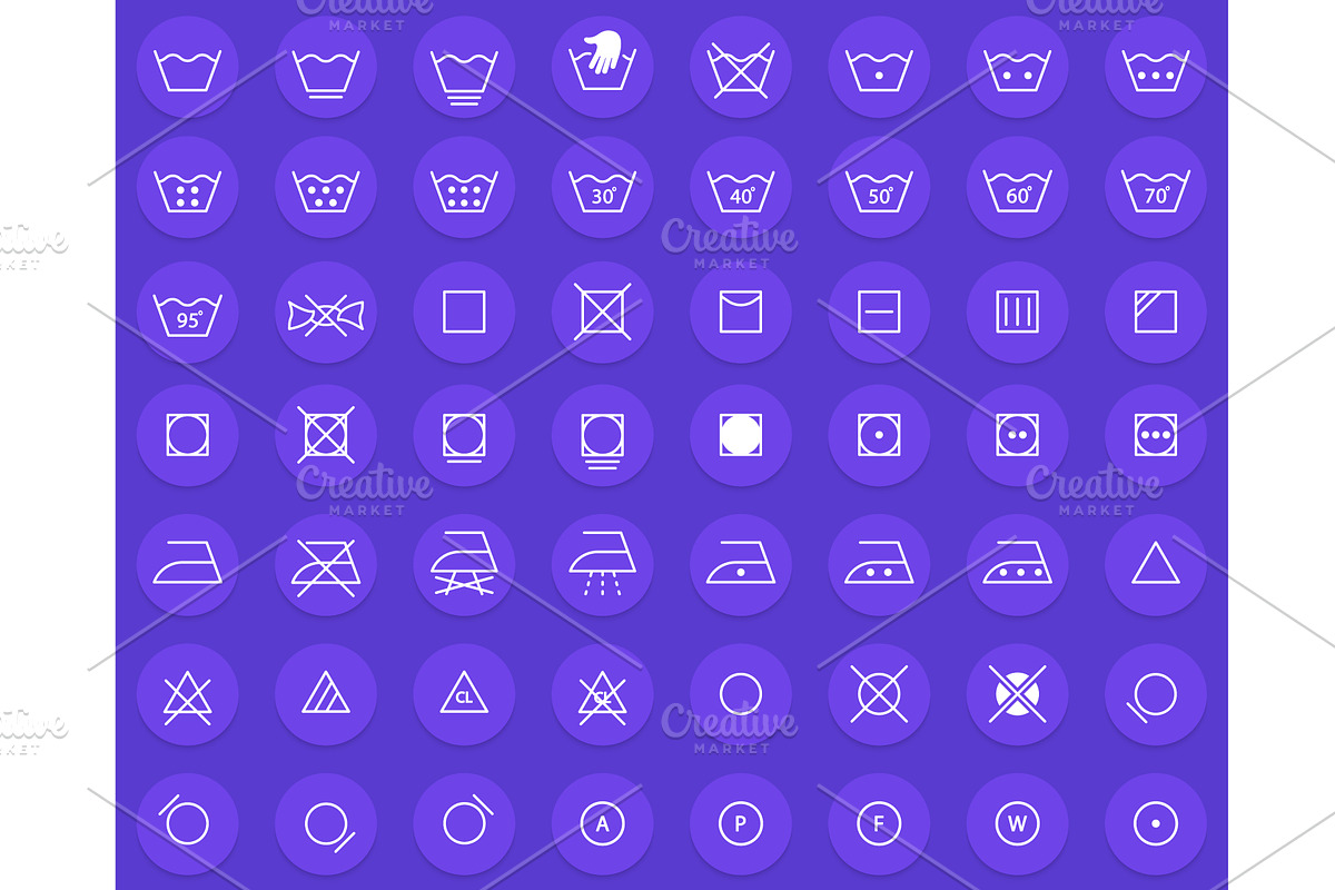 Laundry Care and Wash Information, an Object Illustration by Vector Creator