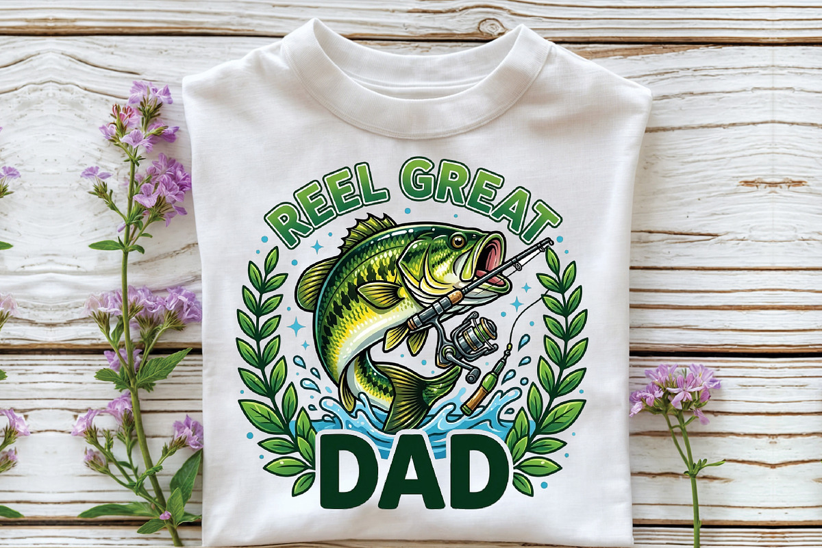 Retro Reel Great Dad Png Fishing Dad, a Work Illustration by CraftArtStudio (Photo 2 of 4)