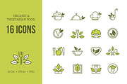 Organic & vegetarian food icons set, an Outline Icon by MaryArt (Thumbnail 1 of 2)