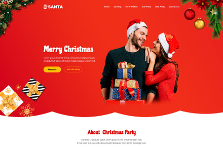 Christmas Landing Page PSD Template, a Landing Page Template by createuiux