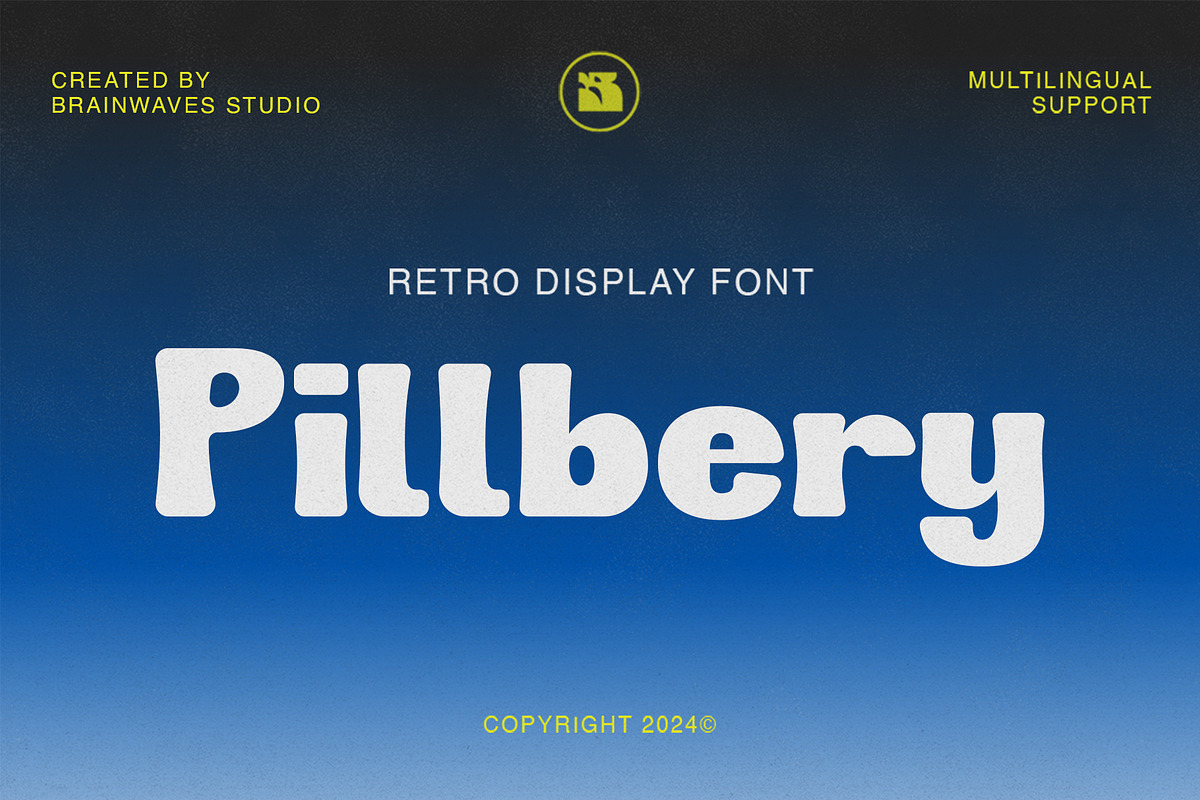 Pillbery - Retro Display Font, a Sans Serif Font by Brainwaves.Studio (Photo 1 of 8)