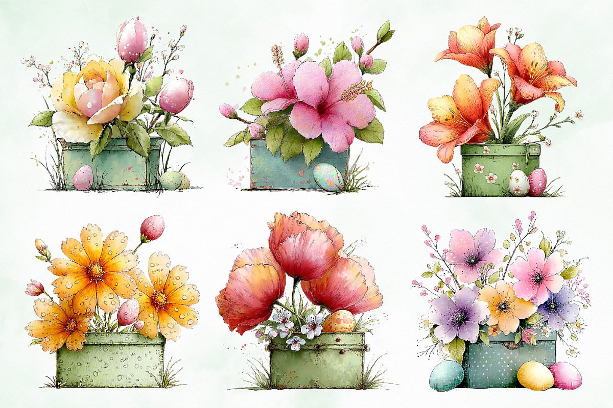 Whimsical Summer Flowers Png Clipart, an Illustration by Creative Art (Photo 7 of 8)