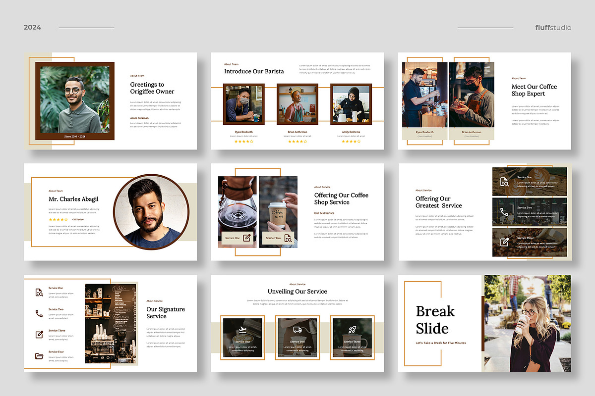 Coffee Shop Google Slides Template, a Presentation Template by fluffstudio (Photo 3 of 5)