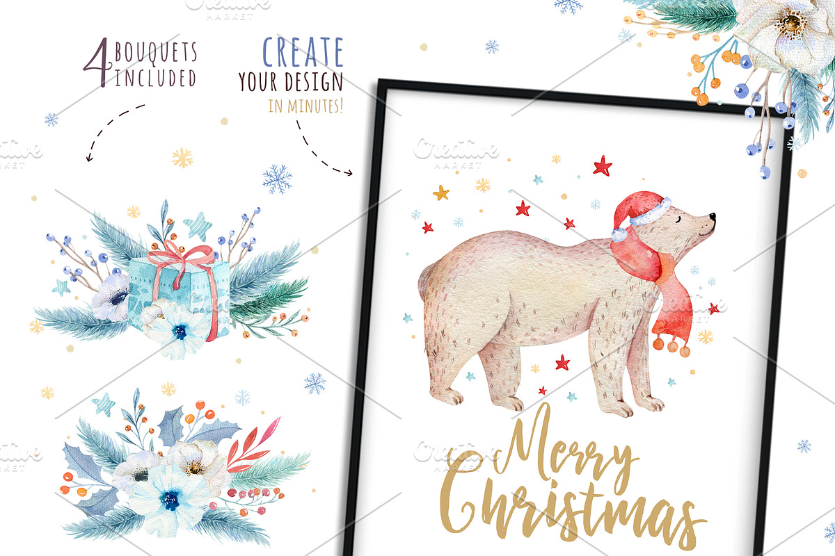 Christmas bear collection, an Animal Illustration by Peace ART (Photo 5 of 11)