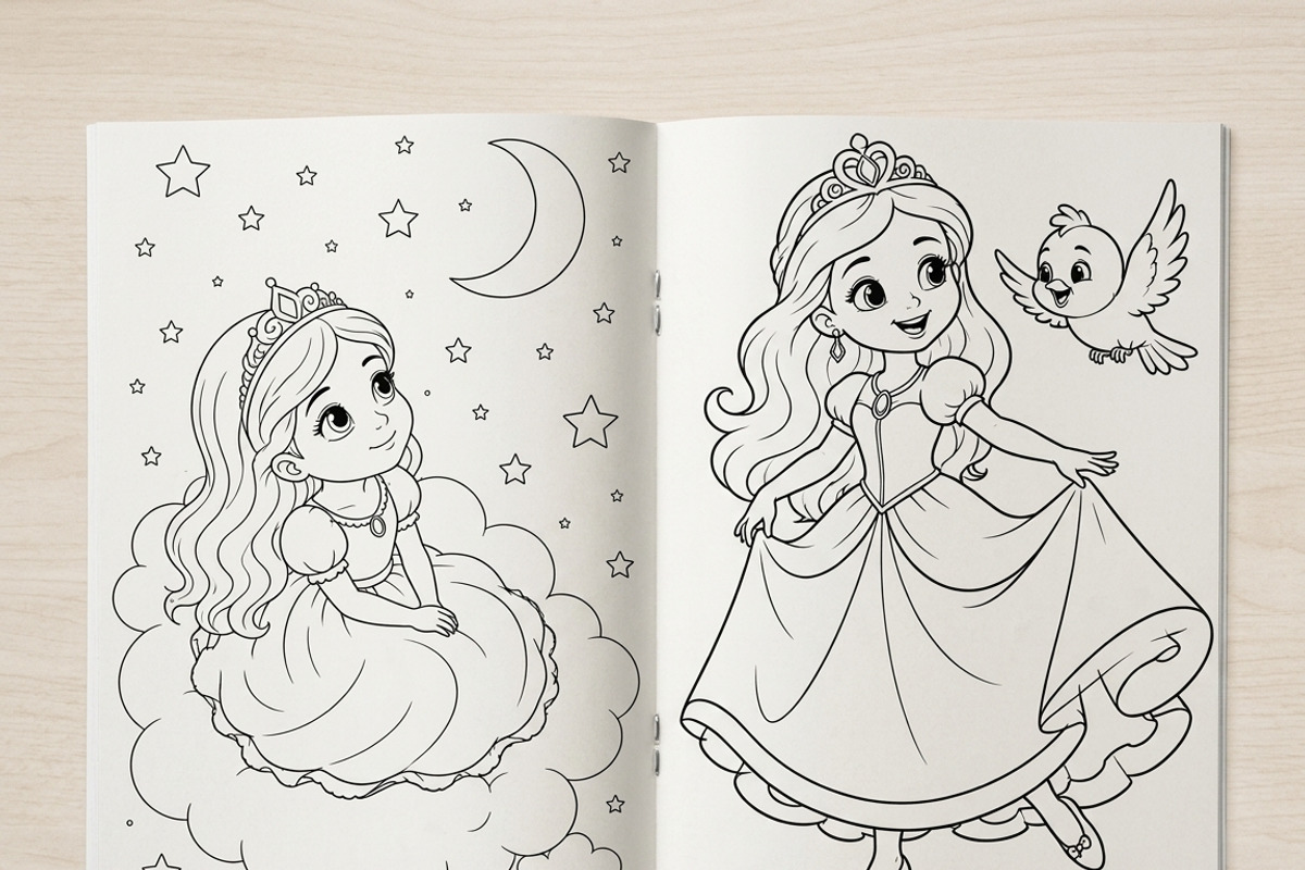 Magical Princess Coloring Book Vol40, a Person Illustration by ikarifq shop (Photo 5 of 7)