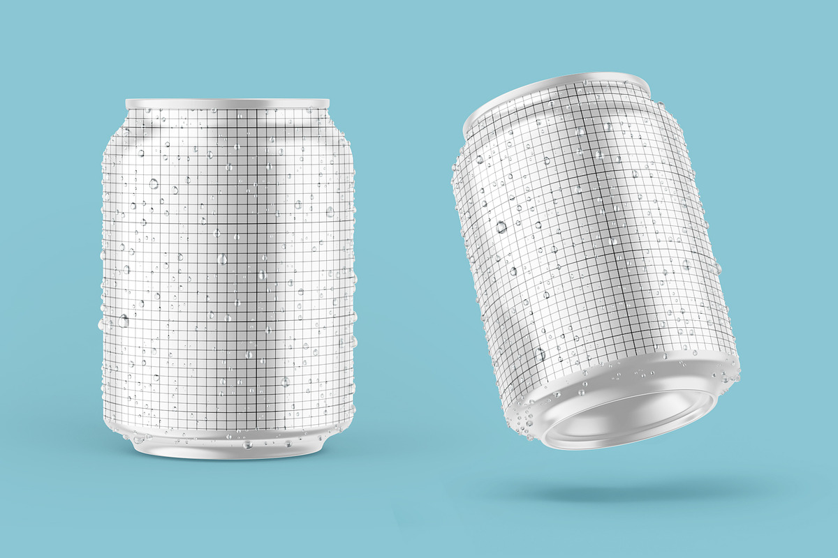 250ml 6 Small Metallic Can Mockups, a Product Mockup by Graphic Bird (Photo 5 of 9)