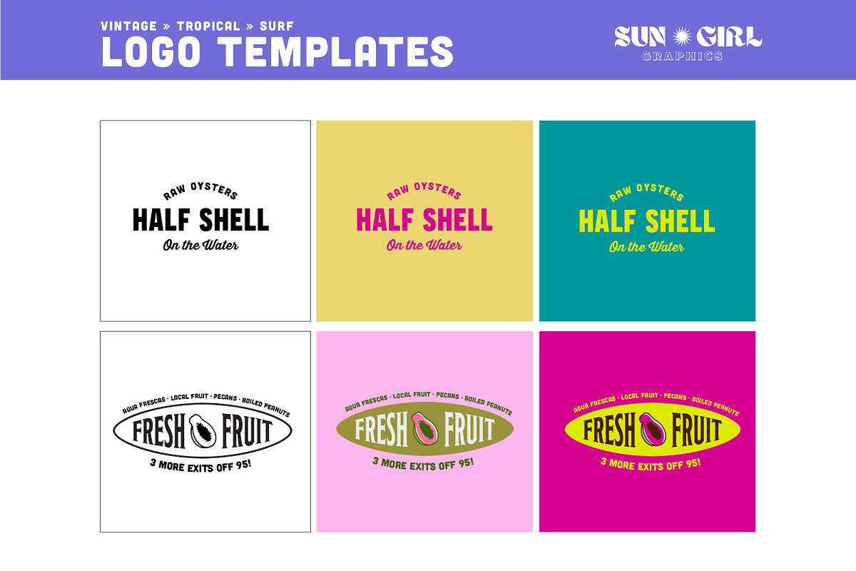 Vintage Tropical Surf Logo Templates, a Branding & Logo Template by sungirlgraphics (Photo 9 of 12)