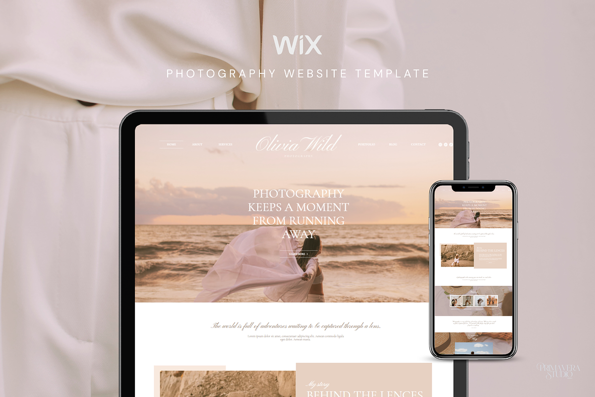 Wix Photography Website Template, a Wix Template by Primavera Studio Design (Photo 2 of 9)