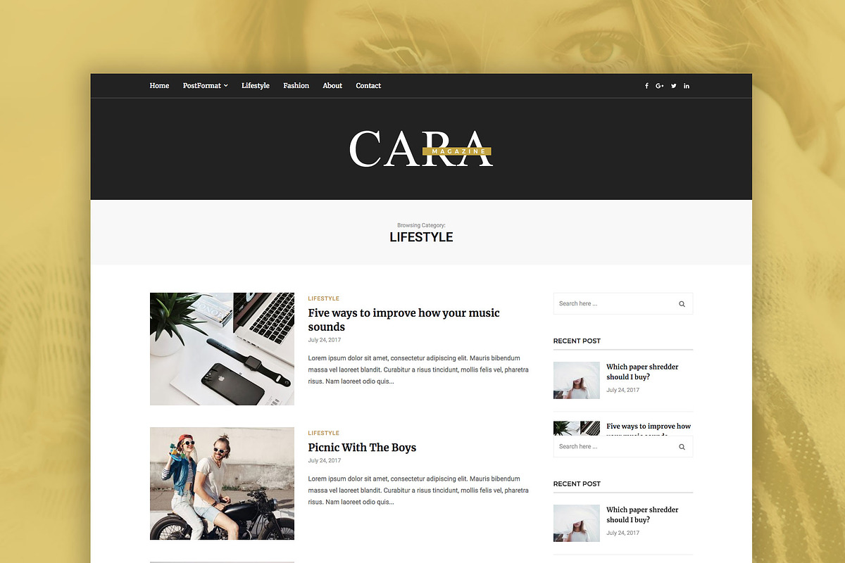 Cara - Magazine WordPress Theme, a WordPress Template by EasyBlog Themes (Photo 3 of 4)