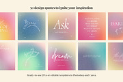 Aesthetic Gradient Quotes CANVA + PS, a Templates & Theme by Paper Flowers Studio (Thumbnail 2 of 6)