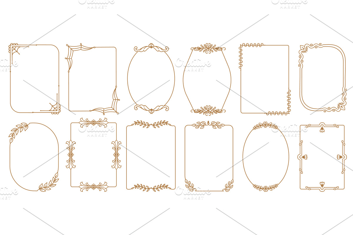 Decorative invitation frames, an Illustration by Valerie Bodnar