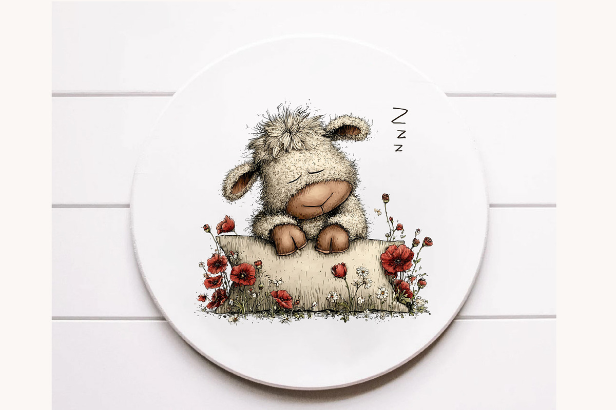 Whimsical Easter lamb clipart, an Illustration by Designworld (Photo 7 of 7)