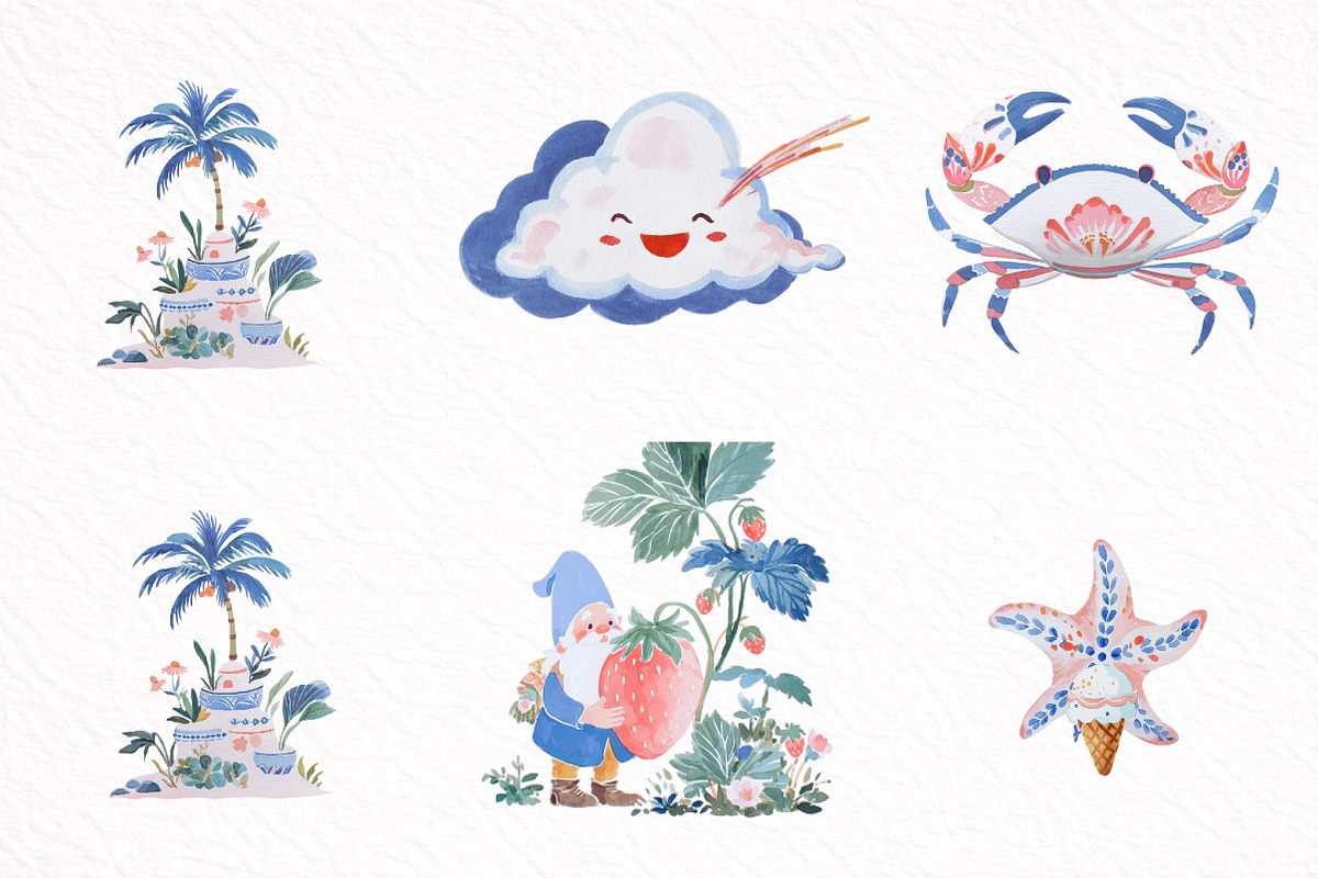 Whimsical Summer Clipart PNG, an Illustration by DreamArtGraphic (Photo 2 of 8)