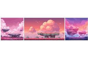 island stone Floating background, an Illustration by Stock-Smart-Start