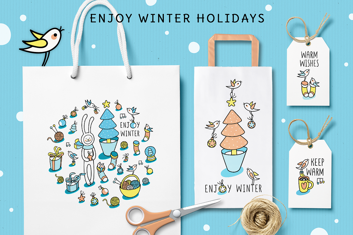 ENJOY WINTER | DESIGN SET, an Animal Illustration by CATMINT (Photo 4 of 8)